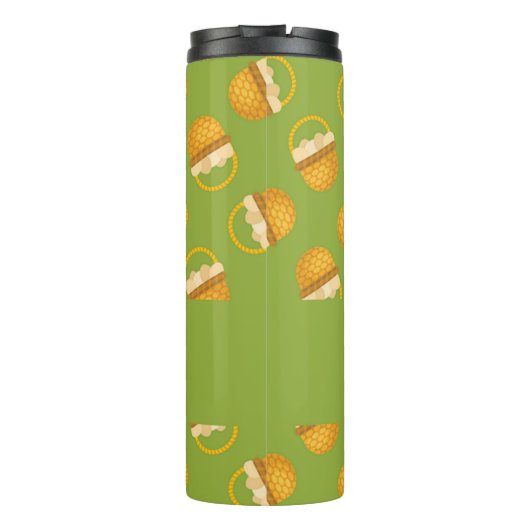 Bouteilles Isothermes Oeufs en corbeille marron sur vert (Dos)