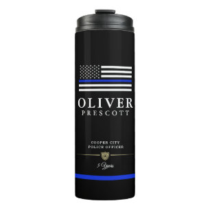 Bouteilles Isothermes Officier de police Noir de l'anniversaire du serv