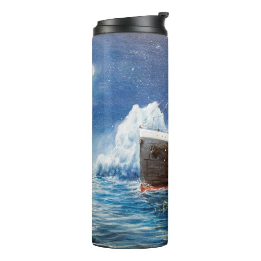 Bouteilles Isothermes oil painting of Titanic and iceberg in ocean at n (Tourné sur la gauche)