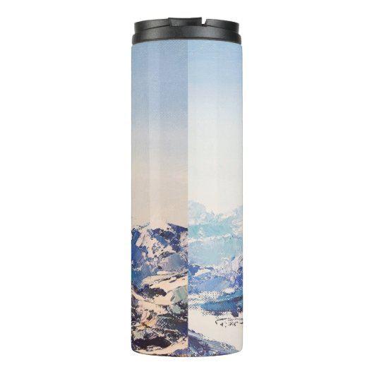 Bouteilles Isothermes Oil painting on canvas View of of snowy Alp mounta (Dos)