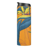 Bouteilles Isothermes Oiseau de fleurs paradisiaques sur orange (Tourné sur la droite)