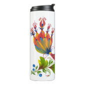 Bouteilles Isothermes Oiseau décoratif avec fleurs et baies  (Tourné sur la gauche)