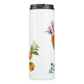 Bouteilles Isothermes Oiseau décoratif avec fleurs et baies  (Dos)