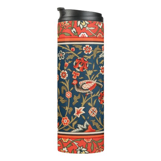 Bouteilles Isothermes Oiseau et fleurs Perse Motif bleu rouge (Tourné sur la droite)