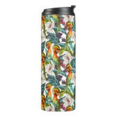 Bouteilles Isothermes Oiseau et monogramme exotique du motif de fleur | (Tourné sur la gauche)