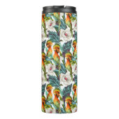 Bouteilles Isothermes Oiseau et monogramme exotique du motif de fleur | (Dos)