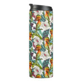 Bouteilles Isothermes Oiseau et monogramme exotique du motif de fleur | (Tourné sur la droite)