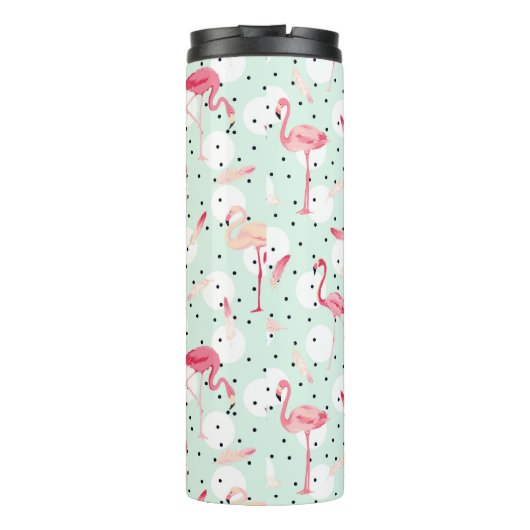 Bouteilles Isothermes Oiseau Flamant rose aux plumes| Ajouter votre prem (Dos)