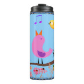 Bouteilles Isothermes Oiseaux chantant Amusant (avec initiales) (Devant)