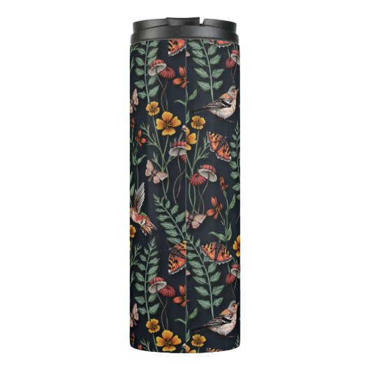 Bouteilles Isothermes Oiseaux du jardin foncé et papillons (Dos)