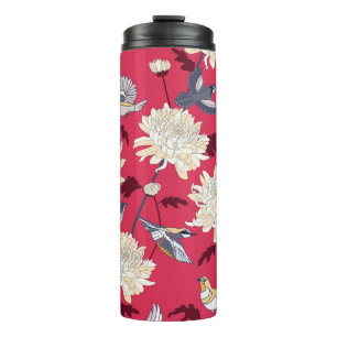 Bouteilles Isothermes Oiseaux et chrysanthèmes : Floral Vintage