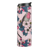 Bouteilles Isothermes Oiseaux et fleurs roses (Tourné sur la gauche)