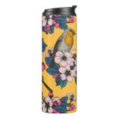 Bouteilles Isothermes Oiseaux et fleurs sur le jaune (Tourné sur la gauche)