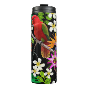 Bouteilles Isothermes oiseaux exotiques et belles fleurs