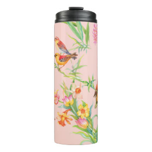 Bouteilles Isothermes Oiseaux exotiques : Vintage Floral Sans Seamless.