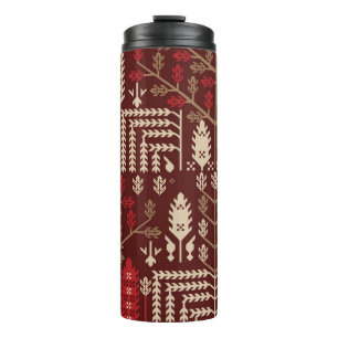 Bouteilles Isothermes Oiseaux Fleurs Motif bleu foncé