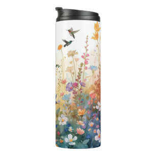Bouteilles Isothermes Oiseaux floraux aquarelle colorés Colibri Harmo
