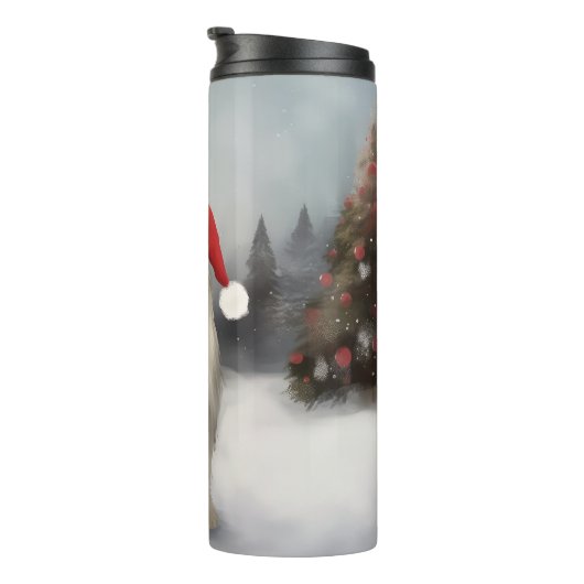 Bouteilles Isothermes Old English Sheepdog en Noël de neige (Tourné sur la droite)