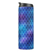 Bouteilles Isothermes Ombre bleu chatoyant et Parties scintillant Dragon (Tourné sur la droite)