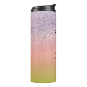Bouteilles Isothermes Ombre Faux Sparkle Monogramme Nom (Tourné sur la gauche)