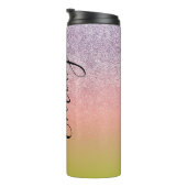 Bouteilles Isothermes Ombre Faux Sparkle Monogramme Nom (Tourné sur la droite)