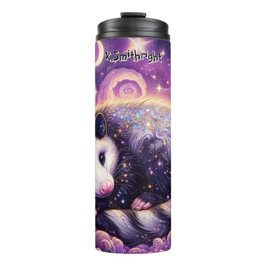 Bouteilles Isothermes Opossum étincelant dans un rêve pourpre (Devant)