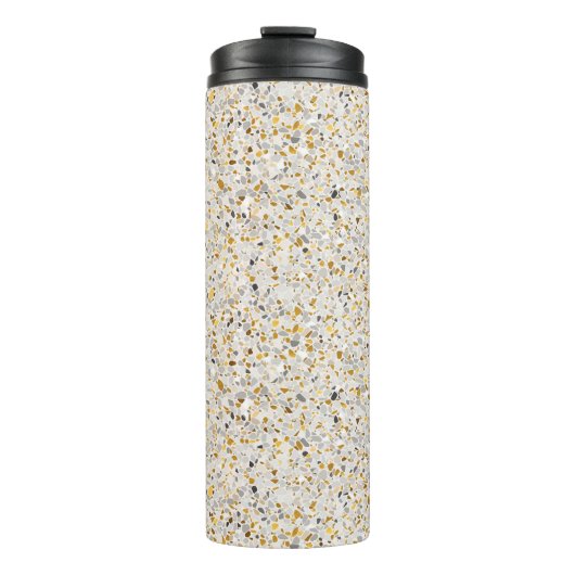 Bouteilles Isothermes Or, Argent, Gris Terrazzo Motif (Devant)