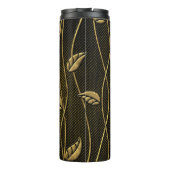 Bouteilles Isothermes Or et noir : Texture 3D Feuille. (Dos)