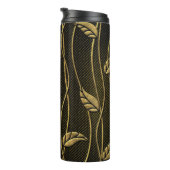 Bouteilles Isothermes Or et noir : Texture 3D Feuille. (Tourné sur la droite)