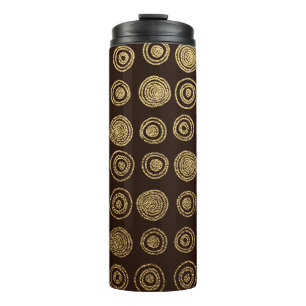 Bouteilles Isothermes Or Golden, motif dessiné à la main avec cercles. A