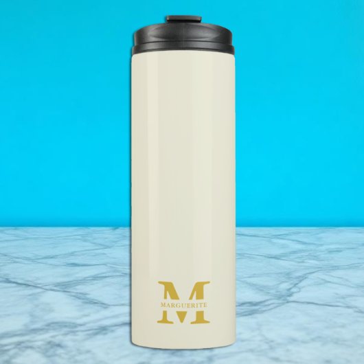 Bouteilles Isothermes Or Monogramme Beige Neutre