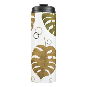 Bouteilles Isothermes Or tropical : aquarelle de feuille de monstère