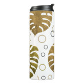 Bouteilles Isothermes Or tropical : aquarelle de feuille de monstère (Tourné sur la gauche)