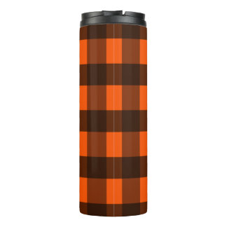 Bouteilles Isothermes Orange and Black Guingham