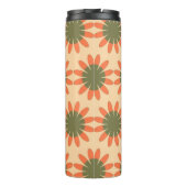 Bouteilles Isothermes Orange and Green Retro Flower Pattern Monogram (Dos)