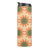 Bouteilles Isothermes Orange and Green Retro Flower Pattern Monogram (Tourné sur la droite)