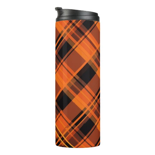 Bouteilles Isothermes Orange Black Plaid Halloween Thermal Tumbler (Tourné sur la droite)