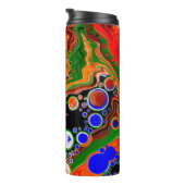 Bouteilles Isothermes Orange, Bleu, Vert, Black Digital Fluid Art (Tourné sur la droite)