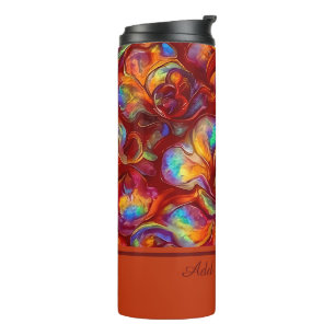 Bouteilles Isothermes Orange Brûlé Faux Opale Chic