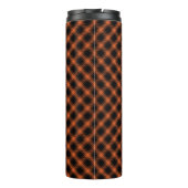 BOUTEILLES ISOTHERMES ORANGE D'AUTOMNE & MOTIFS PLAID DE DIAGONAL NOIR (Dos)