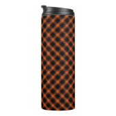 BOUTEILLES ISOTHERMES ORANGE D'AUTOMNE & MOTIFS PLAID DE DIAGONAL NOIR (Tourné sur la droite)