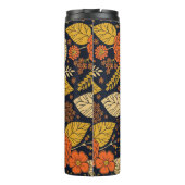 Bouteilles Isothermes Orange rétro, Jaune & Marine Floral (Dos)