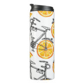 Bouteilles Isothermes Oranges de bicyclette : motif d'été à l'aquarelle (Tourné sur la droite)