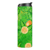 Bouteilles Isothermes Oranges et feuilles tropicaux (Tourné sur la gauche)