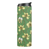 Bouteilles Isothermes Orchidées et chaînes, jaune et vert kelly (Tourné sur la gauche)