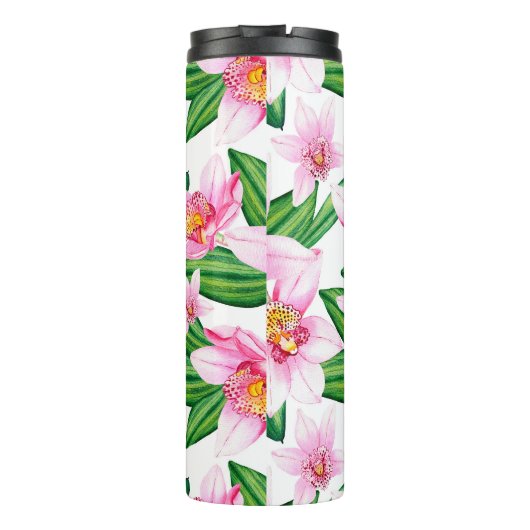 Bouteilles Isothermes Orchidées roses d'aquarelle (Dos)