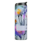 Bouteilles Isothermes Orfèvrerie bleue Fleur Abstraite Art personnalisé (Tourné sur la gauche)