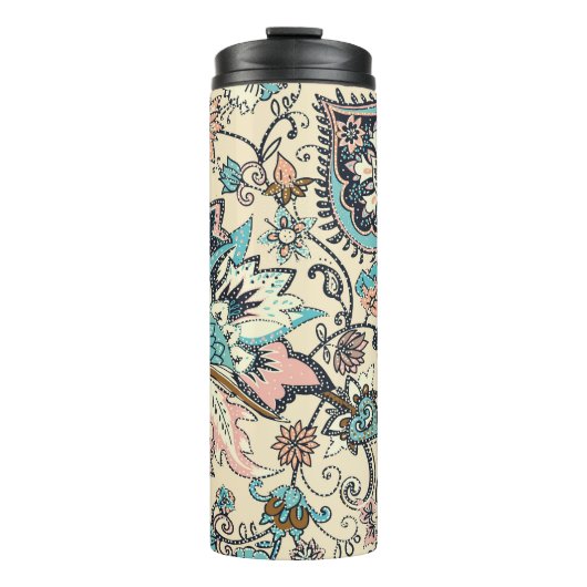 Bouteilles Isothermes Oriental Paisley : Elégance Textile Stylisée. (Devant)