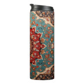 Bouteilles Isothermes Oriental Retro Motif Perse Rouge Crème Bleu (Tourné sur la droite)
