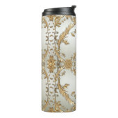 Bouteilles Isothermes Orné d'or Fleurs blanches Parulines thermiques (Tourné sur la gauche)